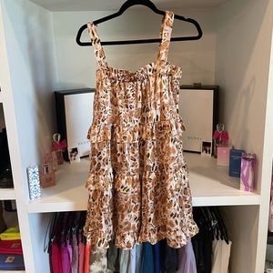 Super Cute Leopard Print Mini Ruffle Dress